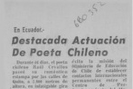 Destacada actuación de poeta chileno.