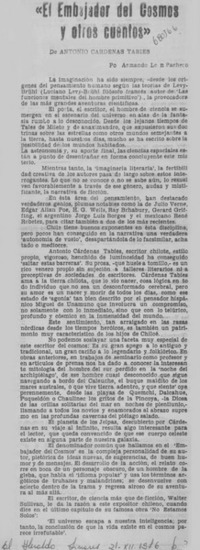 El embajador del cosmos y otro cuentos"