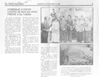 Homenaje a Oscar Castro se realizó ayer frente a su tumba.