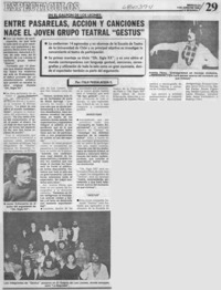 Entre pasarelas, acción y canciones nace el joven grupo teatral "Gestus"