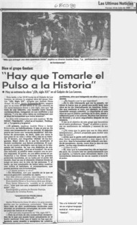 Hay que tomarle el pulso ala historia": [entrevista]
