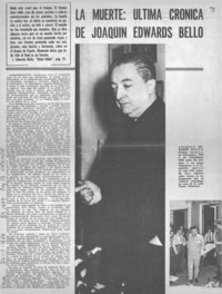La muerte, última crónica de Joaquín Edwards Bello.