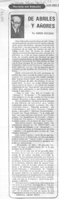 De abriles y añores