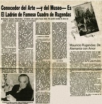 Conocedor del arte y del museo es el ladrón de famoso cuadro de Rugendas.