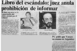 Libro del escándalo: juez anula prohibición de informar.