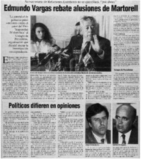 Edmundo Vargas rebate alusiones e Martorell.