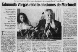 Edmundo Vargas rebate alusiones e Martorell.