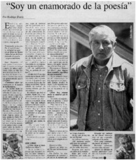 Soy un enamorado de la poesía" : [entrevista]