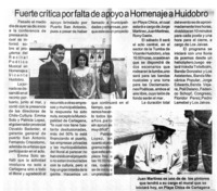 Fuerte crítica por falta de apoyo a homenaje a Huidobro.