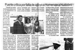 Fuerte crítica por falta de apoyo a homenaje a Huidobro.