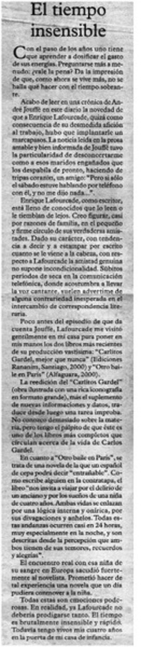 El tiempo insensible