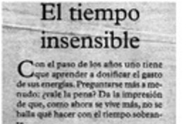 El tiempo insensible