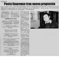 Poeta linarense trae nueva propuesta.