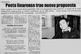 Poeta linarense trae nueva propuesta.