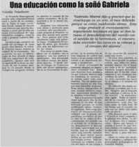 Una educación como la soñó Gabriela