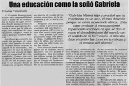 Una educación como la soñó Gabriela