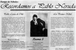 Recordando a Pablo Neruda y el nacimiento de Alfred Nobel.