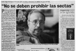 No se deben prohibir las sectas" : [entrevista]