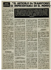 El artículo 24 transitorio de la constitución es impresentable en el mundo contemporáneo": [entrevista]