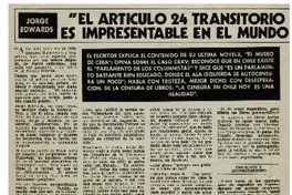 El artículo 24 transitorio de la constitución es impresentable en el mundo contemporáneo": [entrevista]