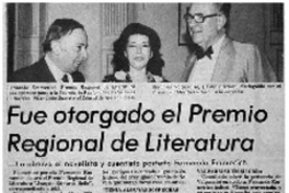 Fue otorgado el premio regional de literatura.