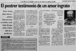 El postrer testimonio de un amor ingrato