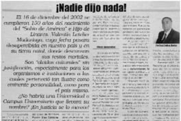 Nadie dijo nada!