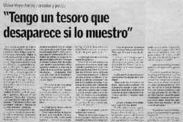 Tengo un tesoro que desaparece si lo muestro : [entrevista]