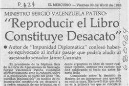 Reproducir el libro constituye desacato".