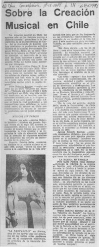 Sobre la creación musical en Chile.