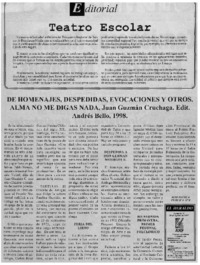 De homenajes, despedidas, evocaciones y otros.