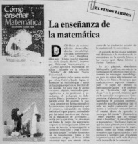 La Enseñanza de la matemática.