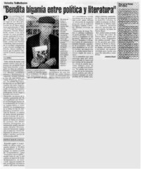 Bendita bigamia entre política y literatura"