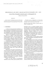 Bibliografía de don Carlos Oliver Schneider (1899-1949)