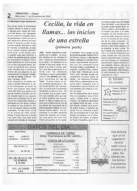 Cecilia, la vida en llamas... los inicios de una estrella