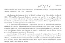 El Renacimiento, una invención historiográfica
