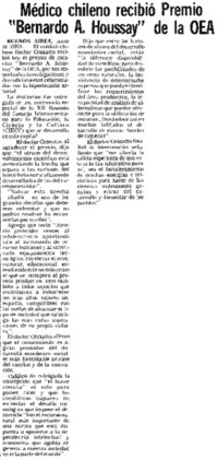 Médico chileno recibió premio "Bernardo A. Houssay" de la OEA.