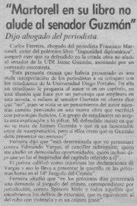 Martorell en su libro no alude al senador Guzmán"