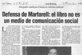 Defensa de Martorell, el libro no es un medio de comunicación social