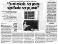 En mi colegio, ser poeta significaba ser pajarón" : [entrevista]