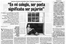 En mi colegio, ser poeta significaba ser pajarón" : [entrevista]