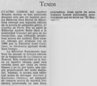 Cuatro textos del escritor Braulio Arenas.