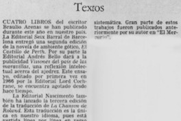 Cuatro textos del escritor Braulio Arenas.