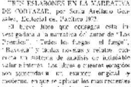 Tres eslabones en al narrativa de Cortazar.