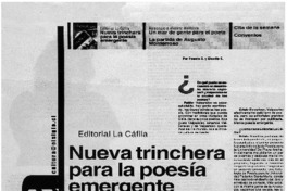 Nueva trinchera para la poesía emergente