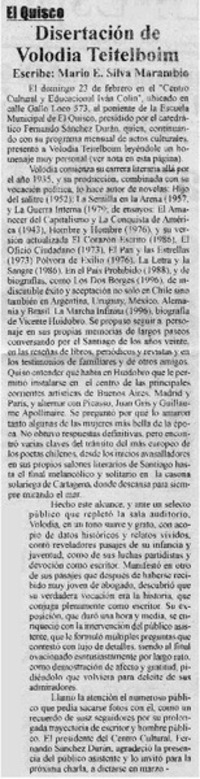 Disertación de Volodia Teitelboim