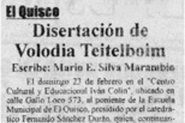 Disertación de Volodia Teitelboim