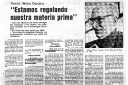 Estamos regalando nuestra materia prima" : [Entrevista]