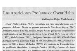 Las Apariciones profanas de Oscar Hahn