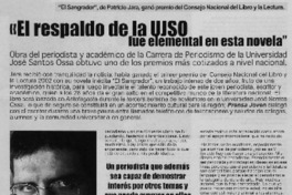 El respaldo de la UJSO fue elemental en esta novela" : [entrevista]